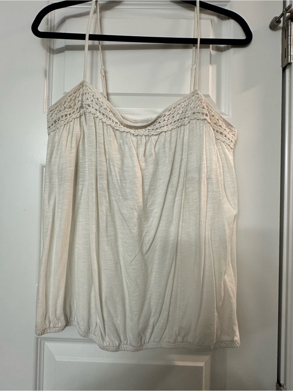 Old Navy XL Women's Cream Crochet-Trim Spaghetti Strap Top